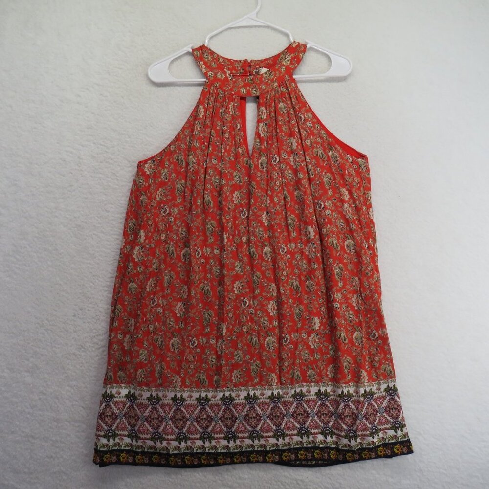 PPLA Dress Womens Small Floral Misha‎ Sleeveless High Neck Boho Festival Rayon